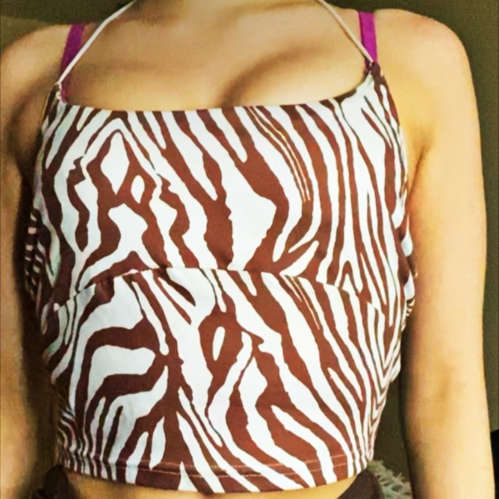 Zebra Print Halter Top